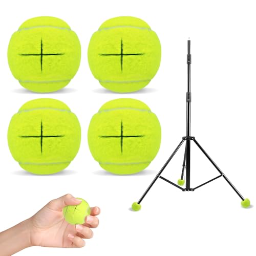 Magicorange 4 Pack Precut Tennis Balls Bulk for Chairs 2 inch Tennis Ball Chair Leg Covers for Furniture Foot Protection Ball for Classroom (Yellow 2 inch)