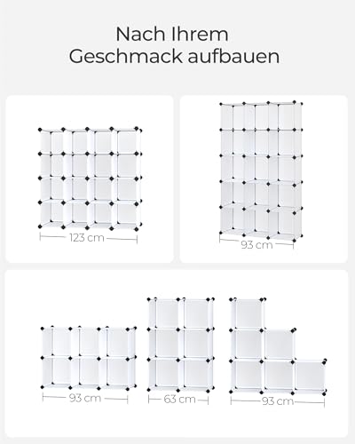SONGMICS Regalsystem, Set aus 16 Würfeln, DIY Würfelregal, stapelbar – Ansicht 6