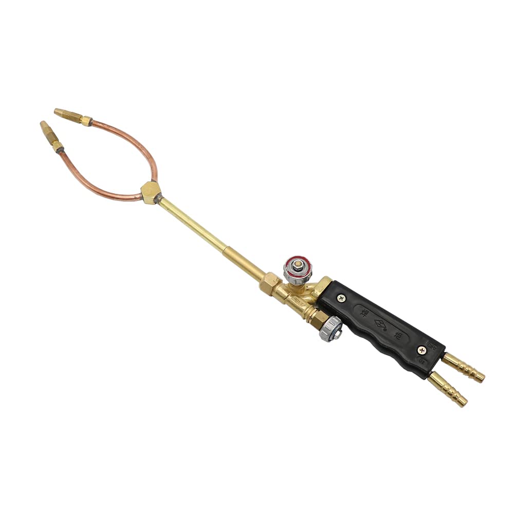 H01-6 Sauerstoff-Acetylen-Sauerstoff-Propangas-Schweißbrenner Lötpistole Doppelkopf-Taschenlampe für Klimaanlagen-Kühlschrank (Typ A, Propan-Taschenlampe)