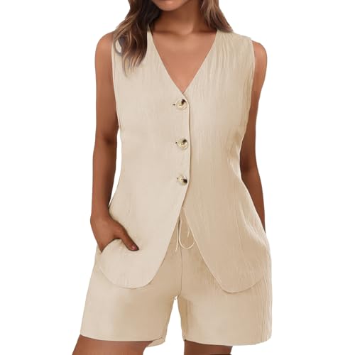 Amazon.com: 2 Piece Sets for Women Suit Vest Blazer Button Down