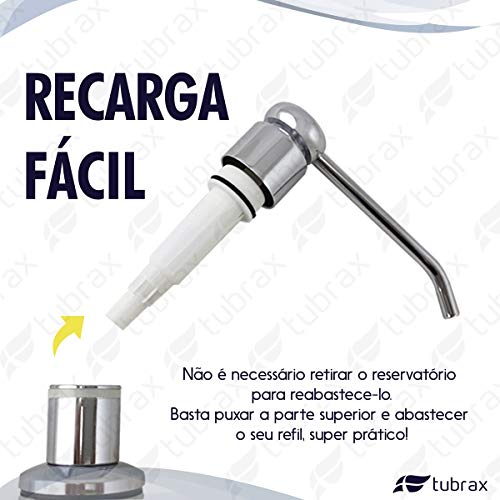 Dosador Dispenser Sabão Líquido Detergente 500ml Inox Tubrax