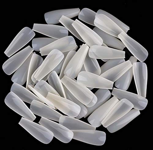 Bekith 1000 PCS Coffin Nails Long Ballerina Fake Nail Tips Natural Full Cover Acrylic False Nails - 10 Sizes Artificial Nails For Nail Salons or DIY Nail Art