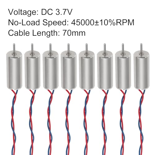 Coliao 716 Coreless Motor 2 Sets 3.7V 7x16mm Motor 19000KV 45000 RPM Brushed Motors with 55mm CW CCW Propeller for Micro FPV Tiny Whoop RC Quadcopter Drone Motor