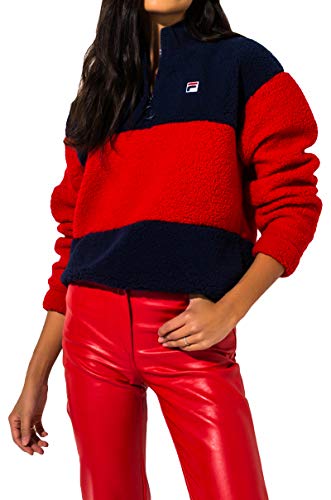 Fila Laverne Half Zip Sweatshirt-Peacoat Chinese RED_Small
