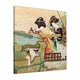 絵画 フレーム装飾画 益田玉城 大井川 キャンバスアート アートパネル 壁画 壁掛け 絵 モダンアート 版画 壁飾り 世界の名画 ポスター 40x40cm