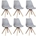 EGOONM Sillas Comedor Pack 6, Nordicas Negro Sillas para Cocina, Oficina, Bar, Sala de Estar-Silla de Cena, Gris