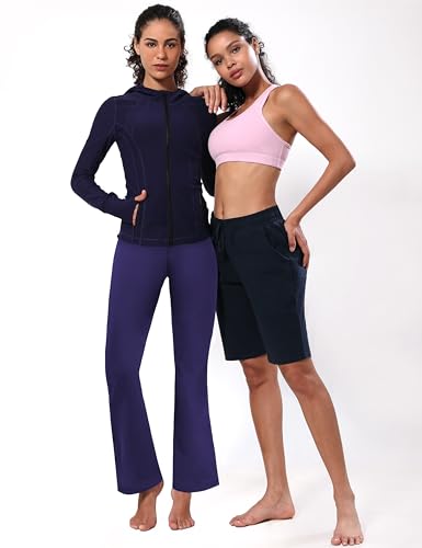 Image of BUBBLELIME 29 inch /31 inch /33 inch /35 inch /37 inch 3 Styles Women's High Waist Bootcut Yoga Pants Basic /Side Pockets Tummy Control Workout Flared