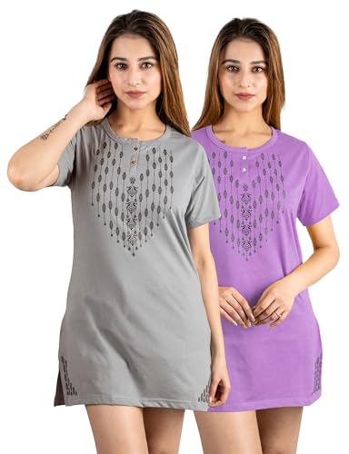 Image of Long Tshirts for Women Combo of 2 | Women Long t Shirt| Long Shirt for Women |Long T-Shirts for Women