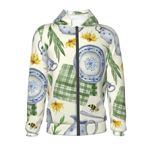 Vintage Utensils Kid Hoodies Boys Zip Up Sweatshirts Girls Pullover with Pocket2