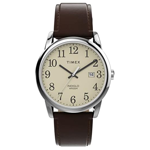Timex Men's Easy Reader Watch, Brown/Silver, Easy Reader 38mm