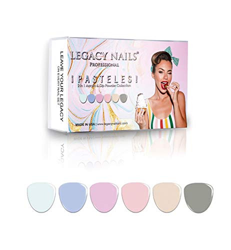 Legacy Nails PASTELES COLLECTION for Dipping & Acrylic Powder 0.5ozea