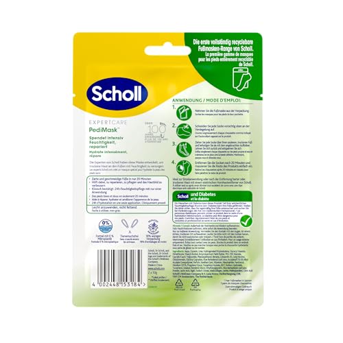 Scholl EXPERTCARE - Mascarilla para pies con aloe vera, cuidado hidratante, 1 par de calcetines desechables - imagen 2