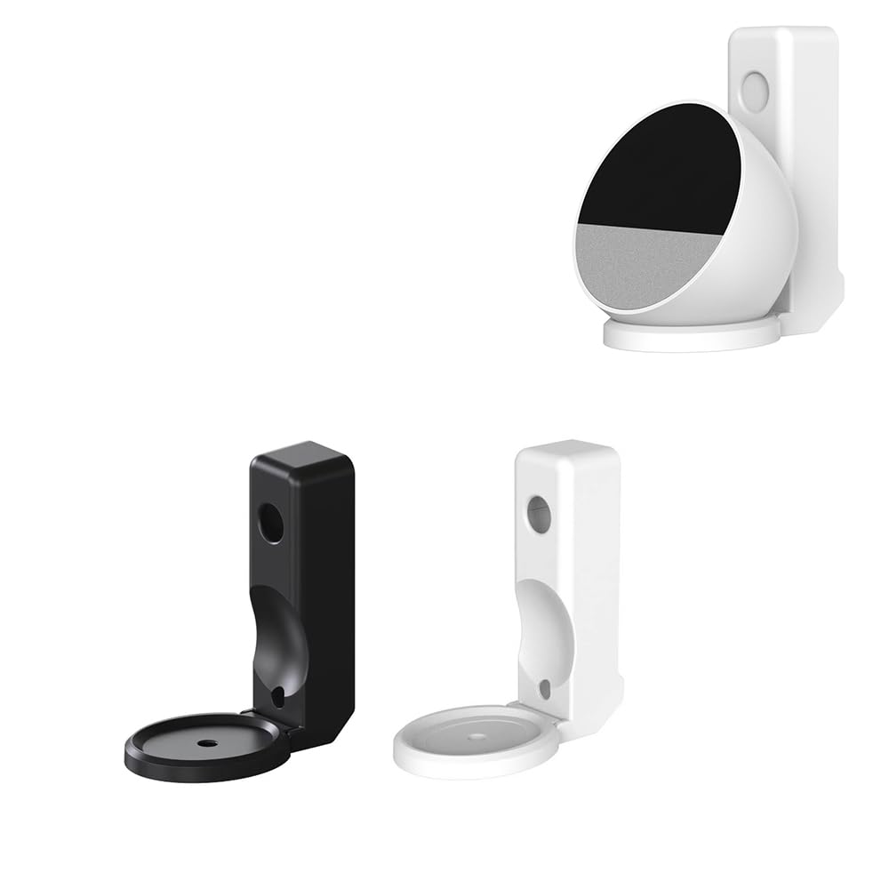 Soporte de pared para Echo Spot 2024, soporte de pared con gestión de cables, oculta cables desordenados para altavoz (negro)