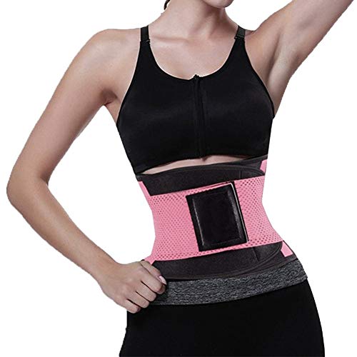 Youlala Cinturón reductor de cintura para mujer y hombre, quemador de grasa ajustable, cinturón para adelgazar, Pink M