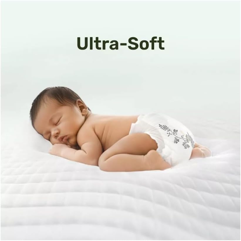 P'arasol Chlorine-Free Diapers with RashShield Protection ~ Size 2, 80 Count ~ Chamomile Topsheet ~ 1 Pack.