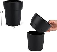 Vista 42 de Maceta con compartimento oculto seguro y secreto, ocultador de llaves secretas, oculta una caja fuerte secreta para llaves (negro 2)