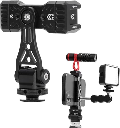 Adaptador de trípode para celular en transmisiones de vlogging y vídeos en directo 6