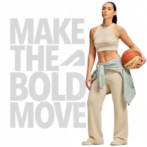 Image of Boldfit Track Pants for Woman, Trousers for Women Wide Leg, Gym Pant with Pockets, Adjustable Drawstring Waist Lower, Workout & Running Women Sports Joggers