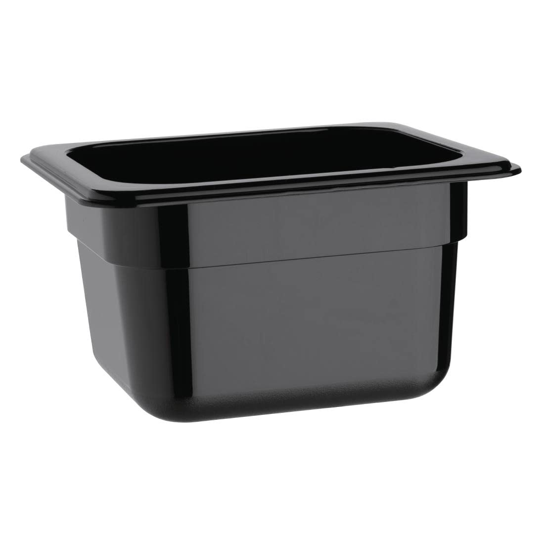 Vogue Plastic 1/6 Gastronorm Food Container 100mm Black - Fridge, Freezer Kitchen Storage Container U470