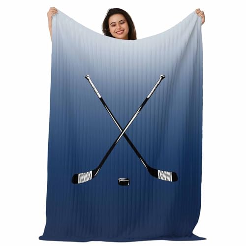 Twin Blanket for Couch Bed, Navy Blue Ombre Flannel Soft