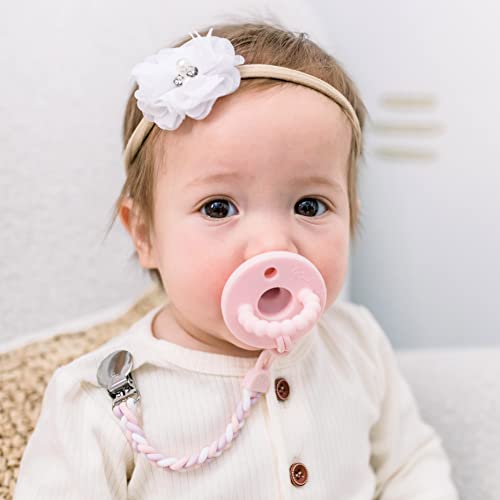 Image of Ryan & Rose Cutie Clip Braiden Pacifier Clip - Braided Silicone (Dollhouse)