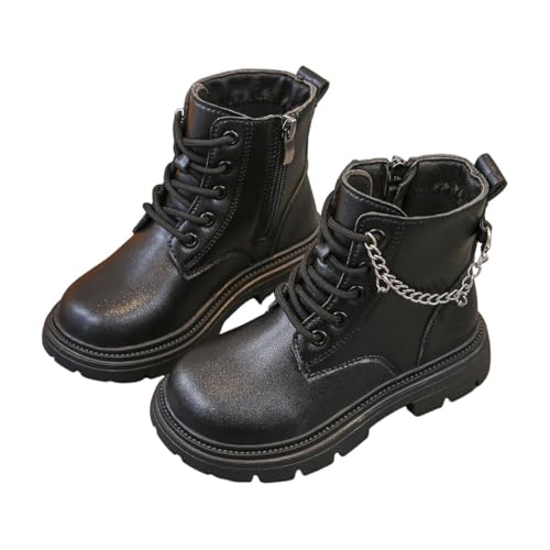 IWIHMIV Kids Girls Tie Knot Ankle Boots Chunky Low Block Heel Non Slip Dress Booties Winter Shoes With Zipper2