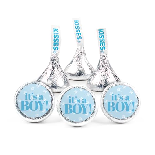 Cadeaux de fête prénatale réussis avec les autocollants bleus It's a Boy de décoration