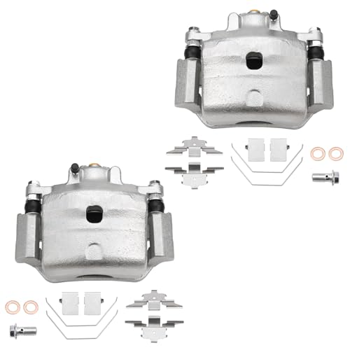 Image of Detroit Axle - Front 4pc Steering Knuckles Kit for Ford Fusion Lincoln MKZ Zephyr Mercury Milan, 2 Disc Brake Calipers w /Bracket 2 Steering Knuckles & Wheel Bearing Hubs Replacement