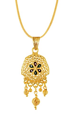 Image of Handicraft Kottage Gold Plated Pendant for Women (Golden) (HK-PS-020)