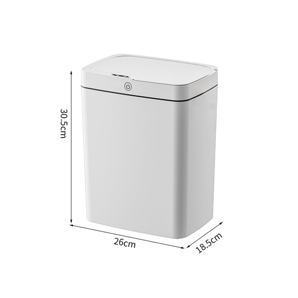 Miniatura 9 de Banu Basurero de baño con tapa, sensor de movimiento automático, cubo de basura inteligente con tapa, sin contacto, para dormitorio, cocina, sala de