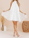 VIMPUNEC 2024 Womens Summer Wedding Guest Formal Dresses Cocktail Halter Swing Dress Cute A Line Mini Homecoming Dress White XS - Image 4