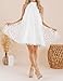 VIMPUNEC Womens Summer Halter Mini A Line Swing Dress Wedding Guest Formal Cocktail Homecoming Dress White M