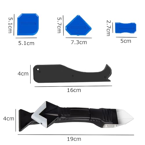 Silikonentferner Werkzeug Set Silikon Abzieher (3 in 1), Fugenwerkzeug Fugenkratzer Fugenglätter, Silikon Abzieher Werkzeug Set, Dichtungsdüsen ​für Bad, Küche, Spüle, Boden, Fenster Abdichtung