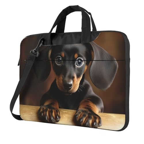 Sac fourre-tout pour ordinateur portable motif teckel idéal bureau et café