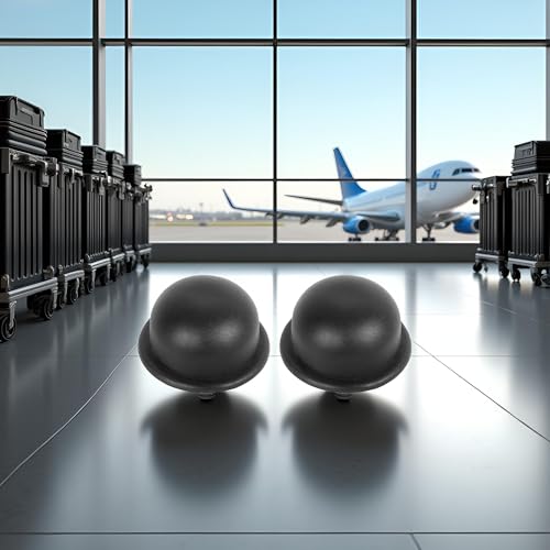 Image of BWESOO Black 1Pair Replacement Plastic Stud Feet Pads for Luggage Bags Suitcase Stand Feet Luggage and Travel Gear