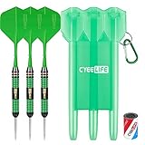 CyeeLife 24 Gr. Steeldarts Dartpfeile mit Aufbewahrungsbox und Sharpener