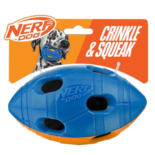Nerf-Dog-6in-TPR-Bash-Crunch-Football-BlueOrange Nerf Dog 6in TPR Bash Crunch Football BlueOrange