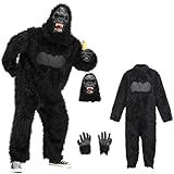 [kitamurasyokai] 【リアル猛獣降臨】ゴリラスーツ コスチューム 大人用 動物 仮装 衣装 ラテックス 全頭マスク チンパンジー ハロウィン カーニバル メンズ 男女兼用