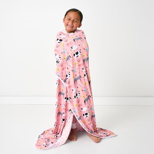 Image of Little Sleepies Cloud Blanket, 50 inch x 50 inch, Large, Pink Farm Animals
