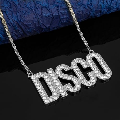 Disco Necklace for Men,Disco Gold Chain Necklace 70s Party Chain Jewelry,70s Disco Accessories, Disco Costume Accessories for 50S 60S 70S 80S Disco Theme Party3