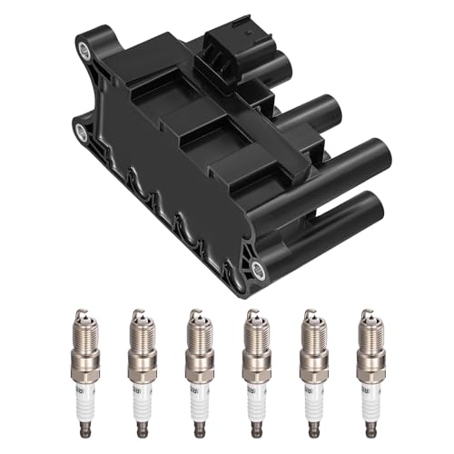 Image of 1 Ignition Coil+6 Spark Plug Kit - Fix Misfires for Ford Taurus /Ranger & Mazda B3000 & Mercury Sable (3.0L V6) - Repl. DG485 /FD498 /3689