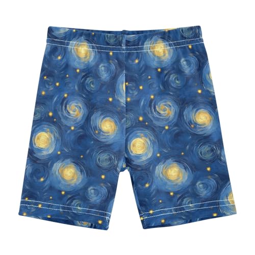 Sletend Starry Night Sky Girls’ Comfy Lined Shorts Lightweight & Skin-Friendly Cotton for All-Day Comfort Ideal for Travel Beach or Home Lounging Toddler Sizes