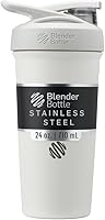 Vista 32 de BlenderBottle Strada Taza mezcladora, botella de agua aislada. de acero inoxidable. con batidor de alambre, 24 onzas, negro