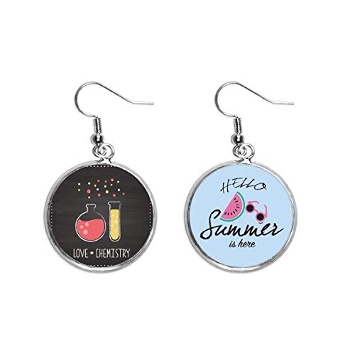 Pendientes de sandía con forma de matraz de laboratorio para verano 1