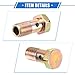 VekAuto Single Banjo Bolt Kit, M12x1.25 Length 32mm Metric Thread Turbo Brake Line Fitting Adapter Universal for Car Durable Metal Bronze Tone W/Washers
