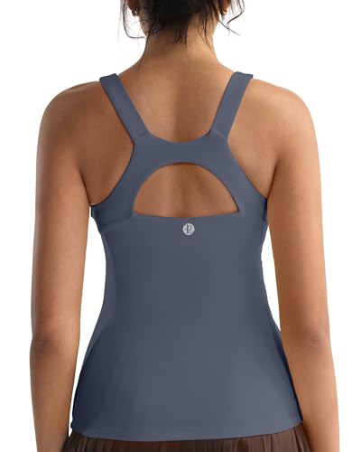 Image of RUNNING GIRL Workout Tops for Women,Racerback Tank Tops with Built in Bras,Padded Sports Bra Yoga Tank Athletic Tops