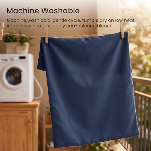 Image of EXQ Home Toddler Pillowcases with Button Closure 13x18 Travel Pillow Case Set of 2, Small Pillow Case Fits Baby Pillow Sized 12x16, 13x18, Kids Pillowcases 2 Pack Machine Washable (Dark Navy)
