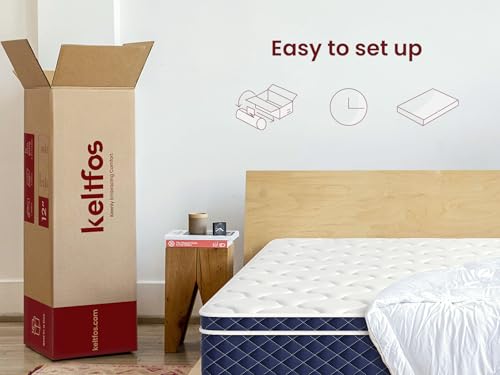 Queen Size Hybrid Mattress 12 Inch Cushion Firm Bed in a Box Review