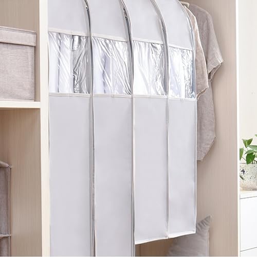 Storage Bags for Clothes,Suit Bags for Closet Storage Moth Proof with Zipper Transparent Window Garment Rack Cover for Clothes, Coats, Jackets, Shirts4