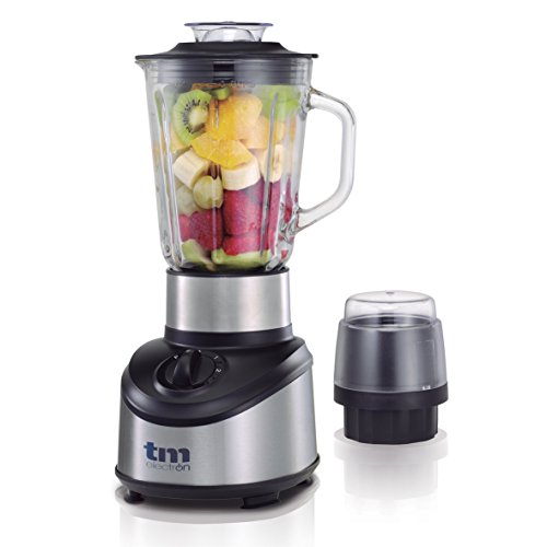 batidora de vaso de cristal 1,5L de capacidad, 500W, cuerpo de acero y molinillo de café